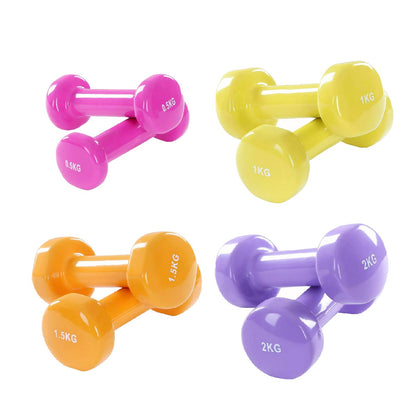 Colorful Neoprene-Coated Dumbbell Set | Non-Slip Vinyl Hand Weights for Home Workouts, Strength Training, and Body Toning | Ideal for Women & Men in Compact Fitness Spaces
