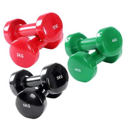 Colorful Neoprene-Coated Dumbbell Set | Non-Slip Vinyl Hand Weights for Home Workouts, Strength Training, and Body Toning | Ideal for Women & Men in Compact Fitness Spaces