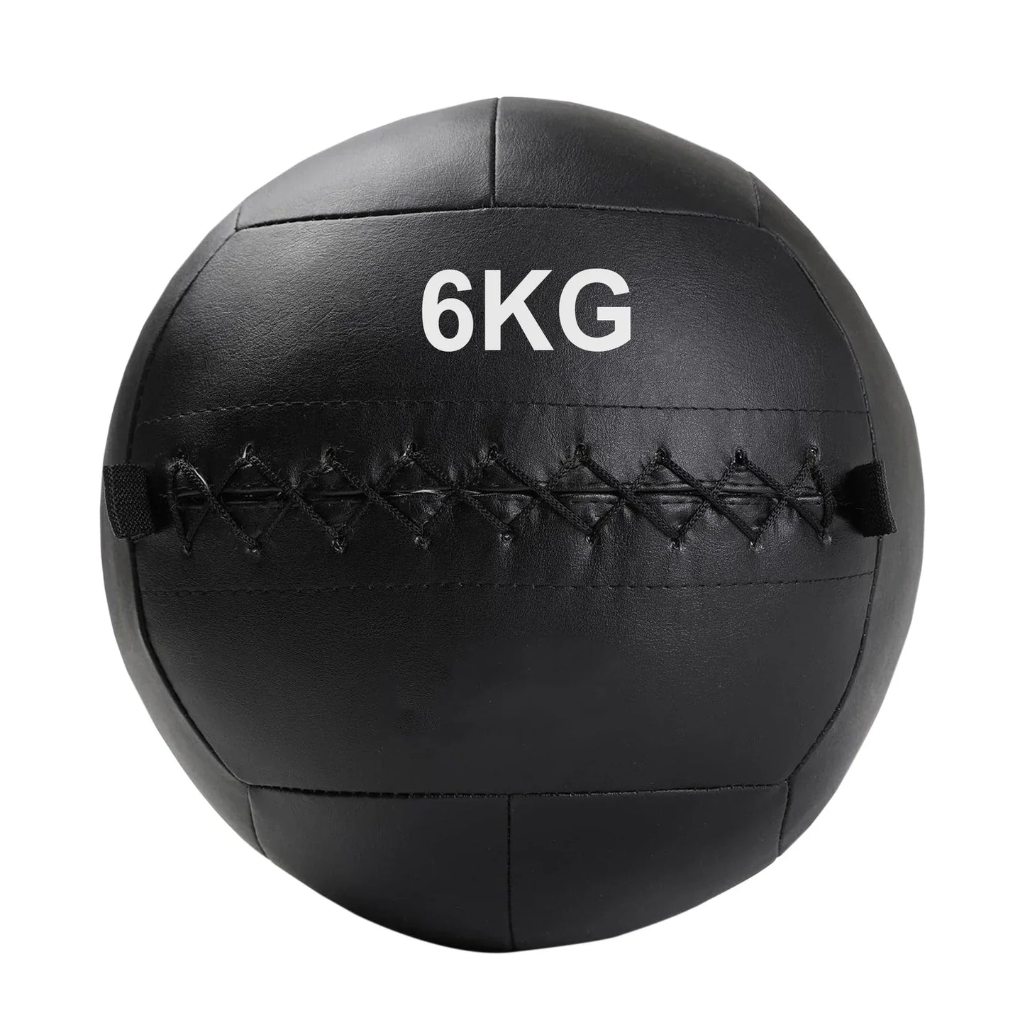 Black wall ball with '6KG' marking on a white background
