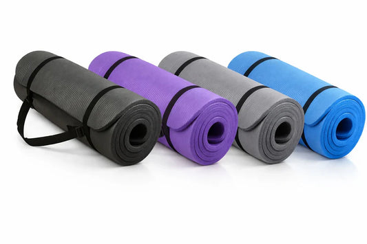 Premium 10mm NBR Foam Fitness Mat – Extra Thick, Non-Slip Yoga Mat for Pilates, HIIT, Gym & Home Workouts | Eco-Friendly + Carry Strap
