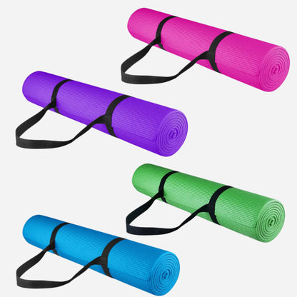 Premium 15mm NBR Foam Fitness Mat – Extra Thick, Non-Slip Yoga Mat for Pilates, HIIT, Gym & Home Workouts | Eco-Friendly + Carry Strap