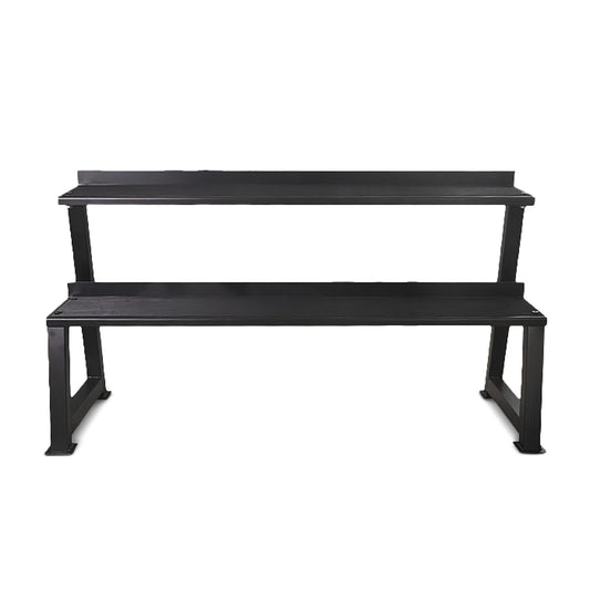 Kettlebell Storage Rack, Heavy-Duty Steel 2-Tier Weight Rack with Anti-Slip Mats, Space-Saving Organizer for Kettlebells