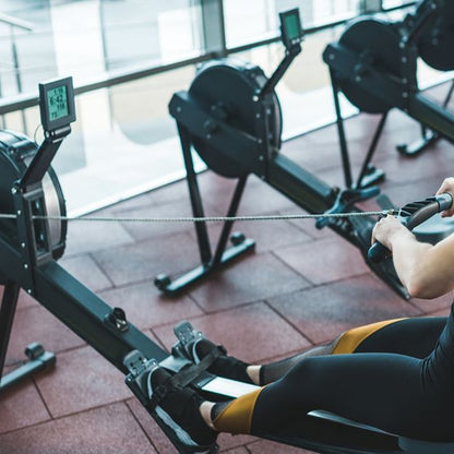 Smooth Glide Home Rower – Whisper-Quiet Rowing Machine with 10-Level Air Resistance | Foldable Alloy Frame, Smart Console & Ergonomic Design for Full-Body Workouts