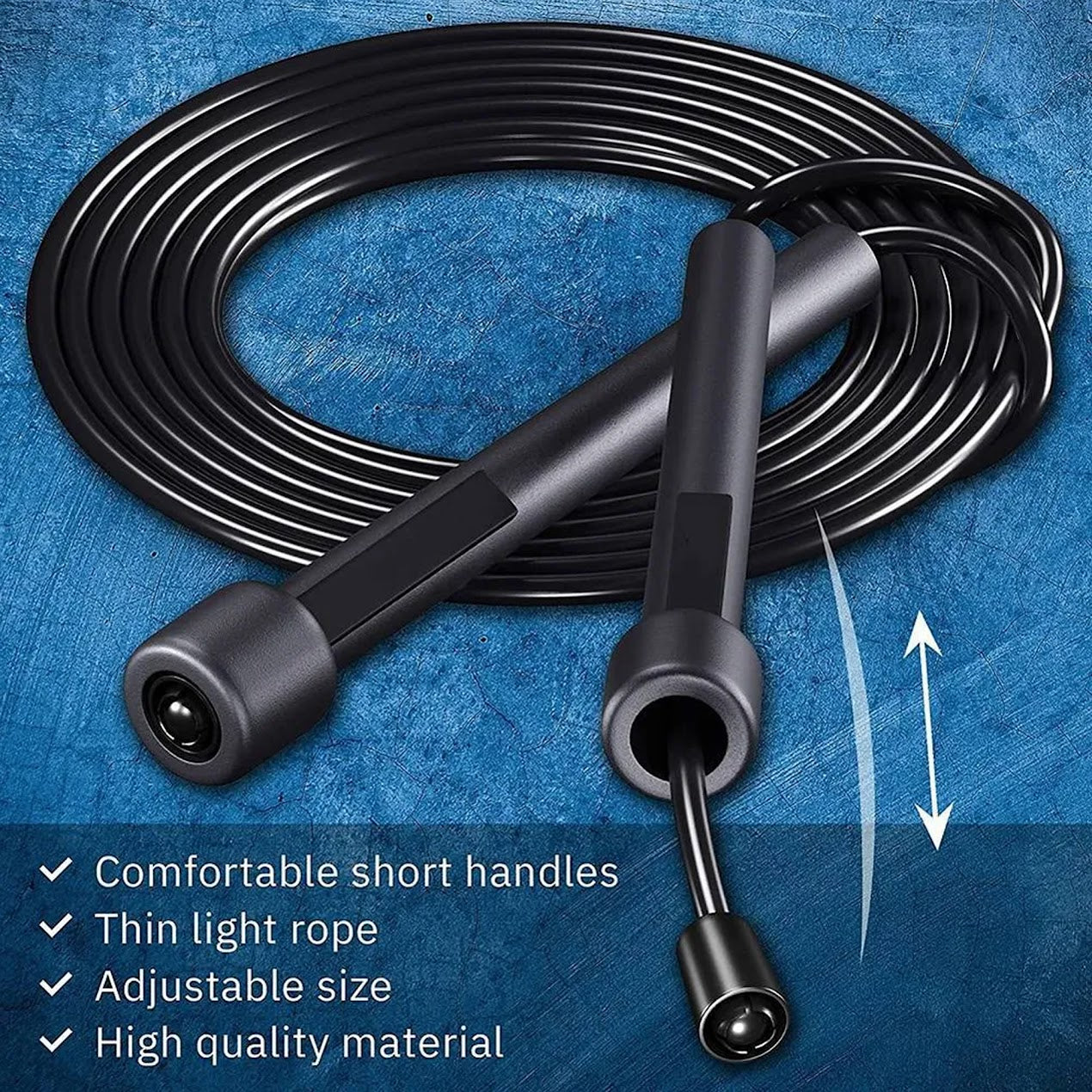 Boost Cardio Endurance with This Sleek Adjustable Skipping Rope – Built for Speed, Durability, and High-Intensity Workouts at Home or in the Gym