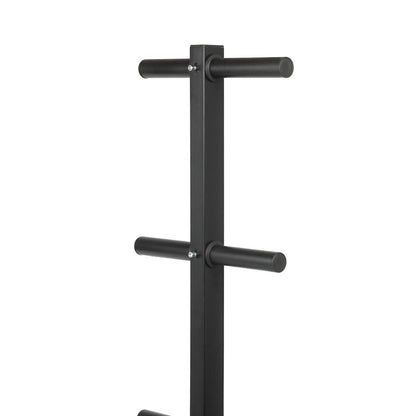 Organize Olympic Plates & Barbells with 3-Tier Weight Rack | 200kg Capacity | Space-Saving Bar Stand with Durable Black Finish for Home Gym Storage